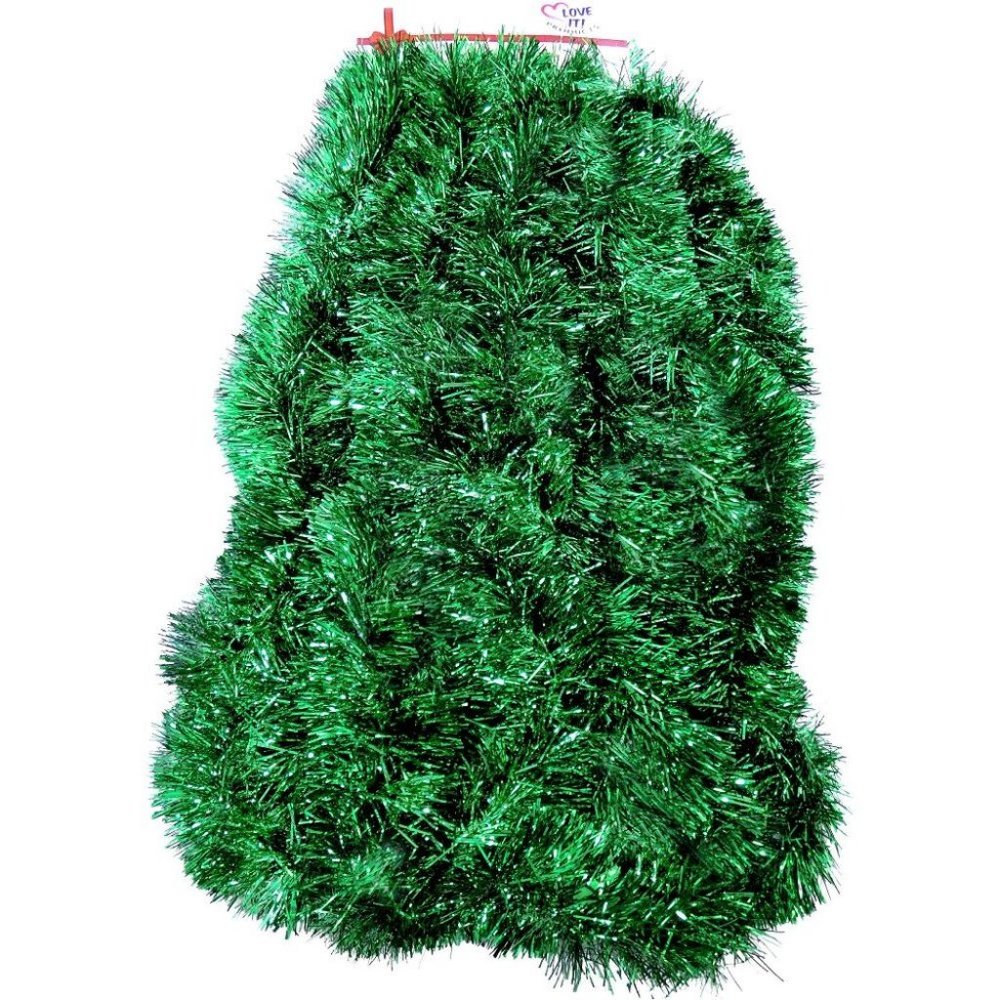 Green Tinsel Garland 25 ft, Perfect for Christmas,
